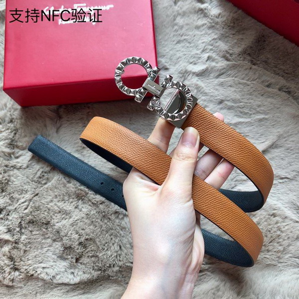 Super Perfect Quality Ferragamo Belts(100% Genuine Leather,steel Buckle)-1303