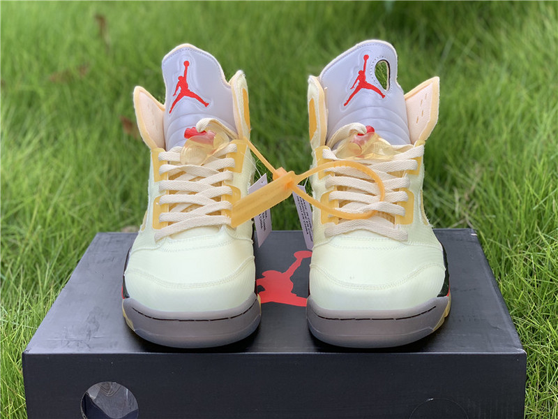 Authentic OFF-WHITE x Air Jordan 5 “Sail”