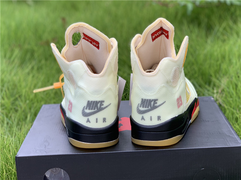 Authentic OFF-WHITE x Air Jordan 5 “Sail”