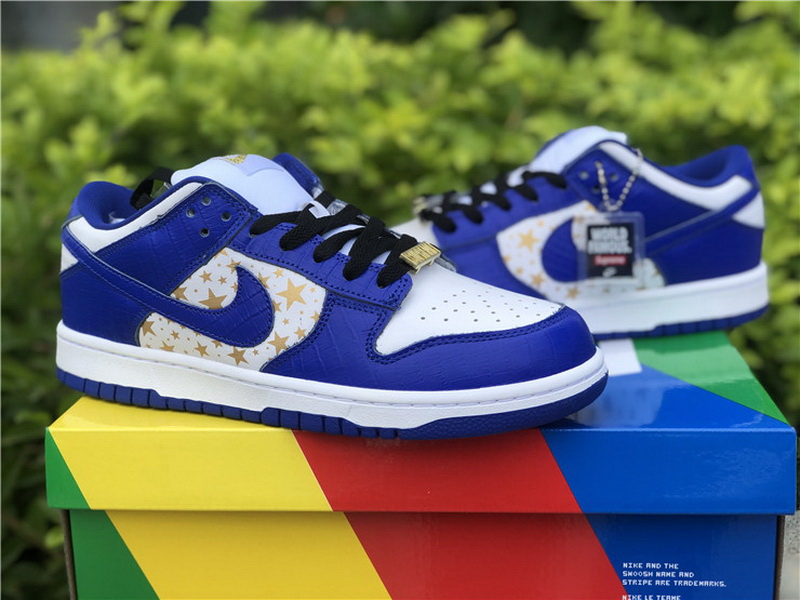 Authentic Supreme x Nike SB Dunk Blue White