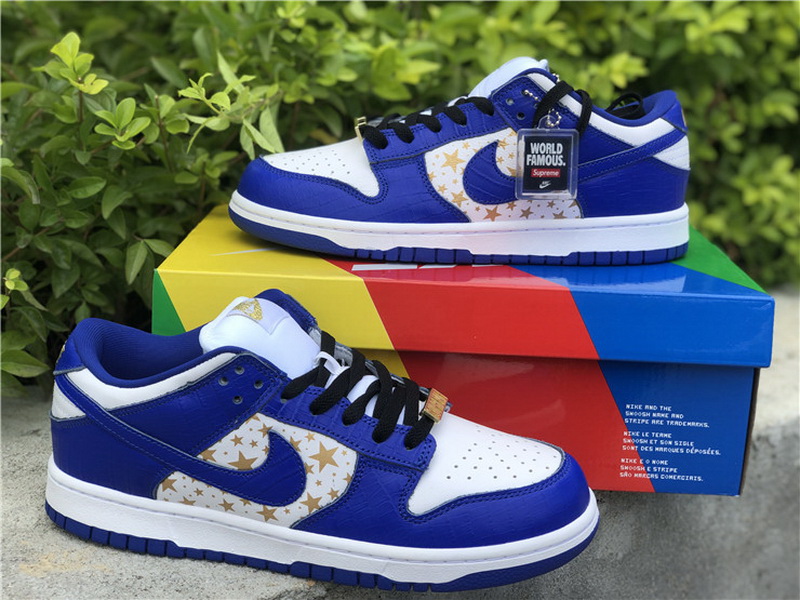 Authentic Supreme x Nike SB Dunk Blue White