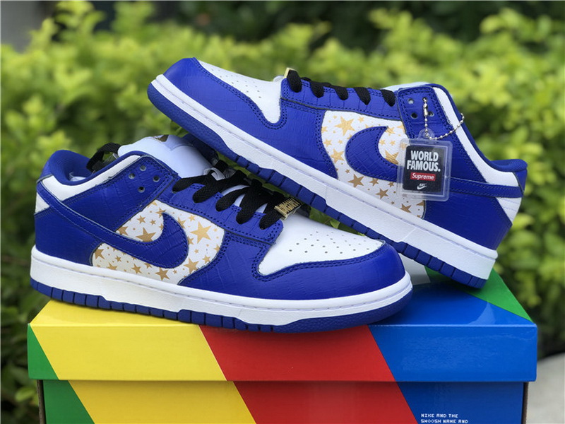 Authentic Supreme x Nike SB Dunk Blue White