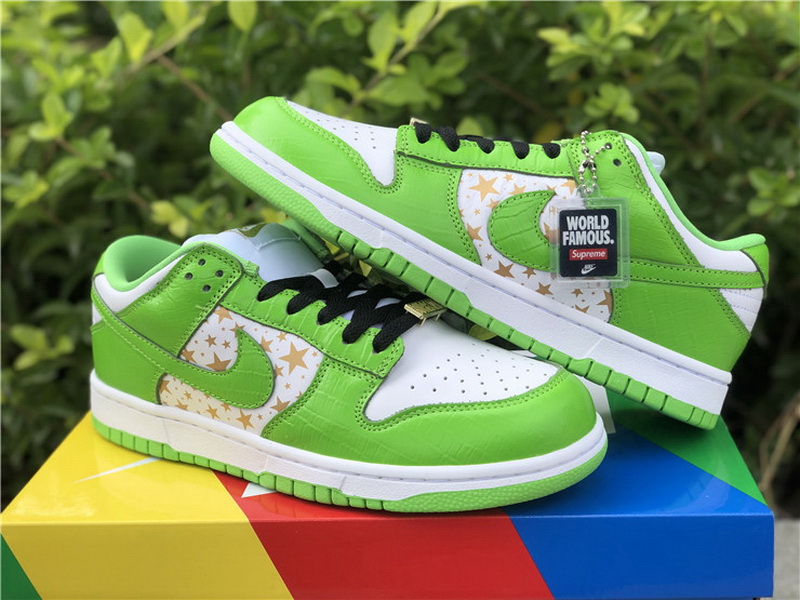 Authentic Supreme x Nike SB Dunk Low Green