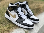 Authentic Air Jordan 1 Mid Black Gold