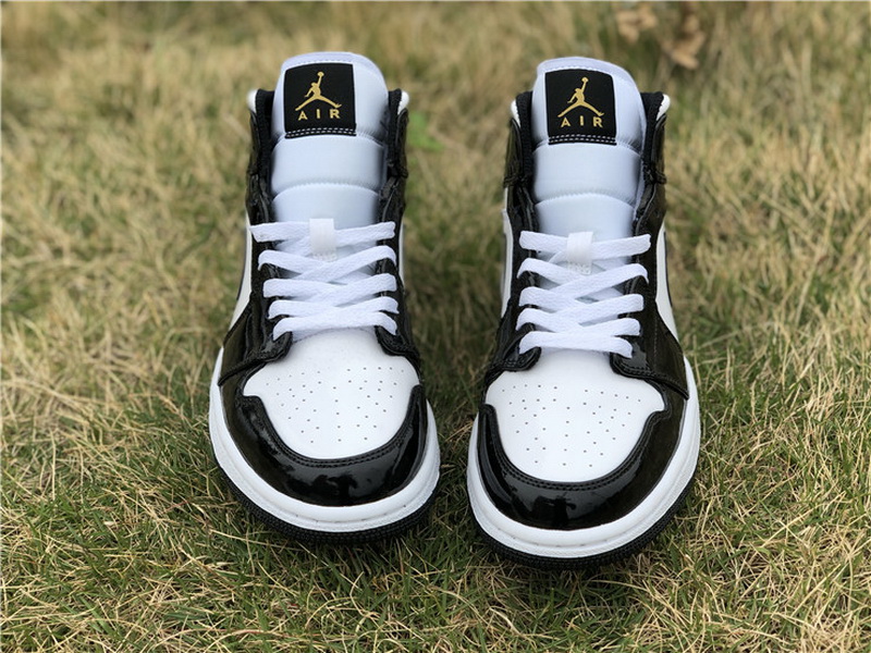 Authentic Air Jordan 1 Mid Black Gold