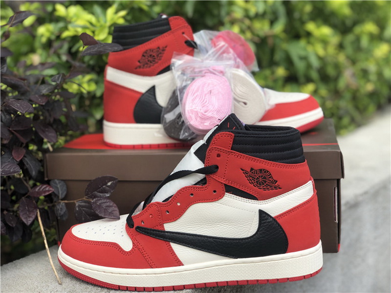 Authentic Travis Scott x Air Jordan 1 White Red