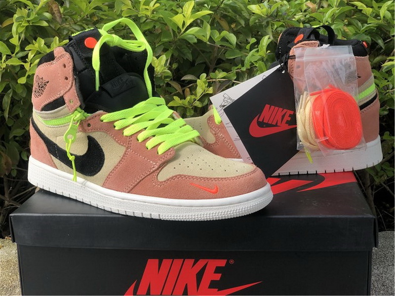 Authentic Air Jordan 1 High Switch Peach Neon