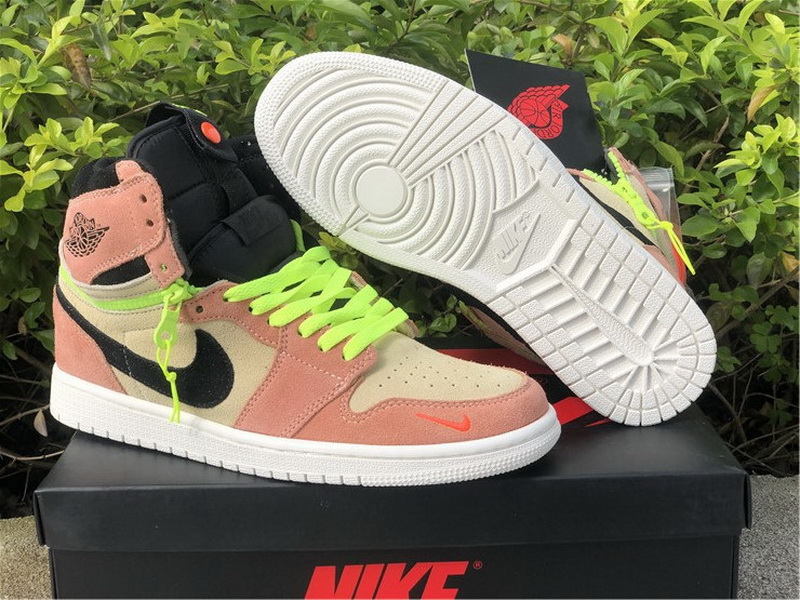 Authentic Air Jordan 1 High Switch Peach Neon