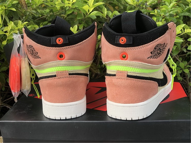 Authentic Air Jordan 1 High Switch Peach Neon