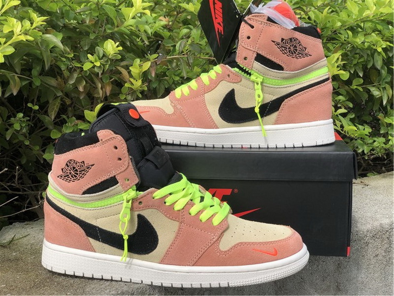 Authentic Air Jordan 1 High Switch Peach Neon