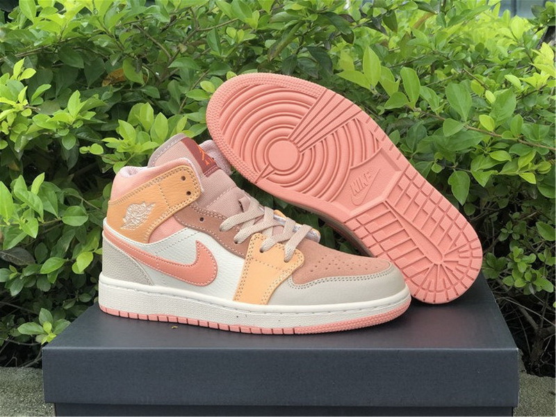 Authentic Air Jordan 1 Mid “Atomic Orange” Women Shoes