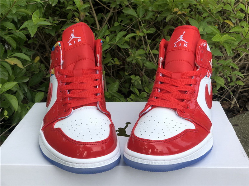  Authentic Air Jordan 1 Mid Red White