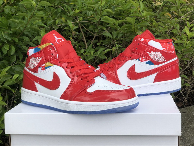  Authentic Air Jordan 1 Mid Red White