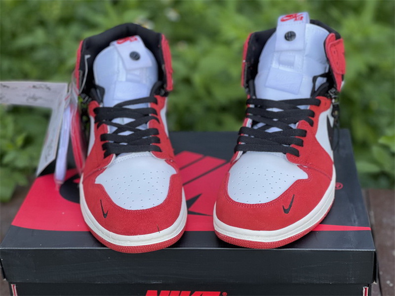 Authentic Air Jordan 1 High Switch White Red