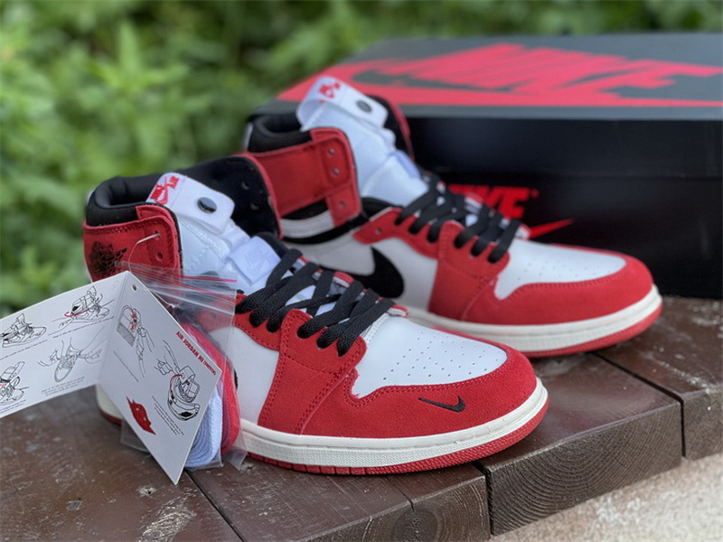 Authentic Air Jordan 1 High Switch White Red