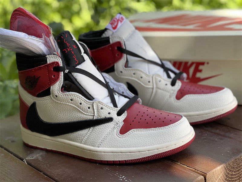 Authentic Travis Scott x Fragment x Air Jordan 1 White Red