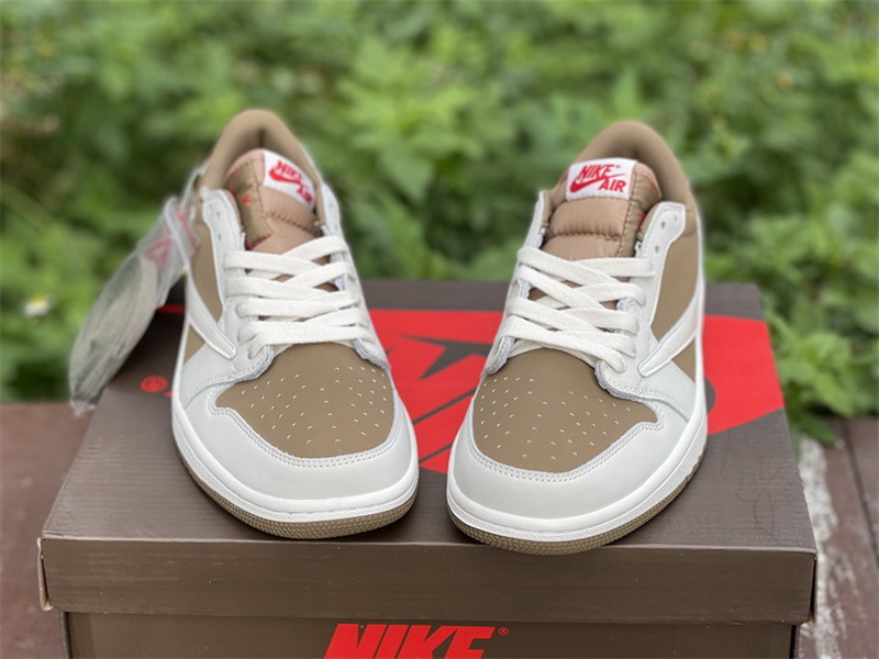 Authentic Travis Scott x Air Jordan 1 Low White Brown