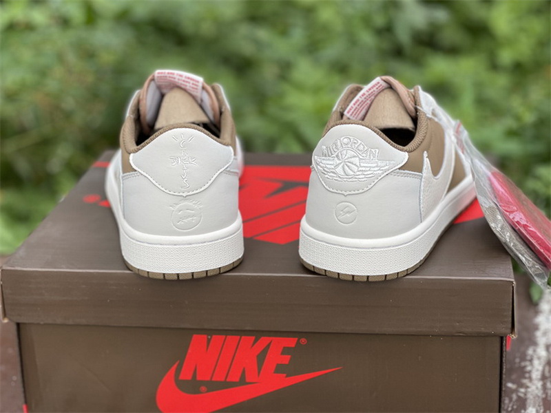 Authentic Travis Scott x Air Jordan 1 Low White Brown