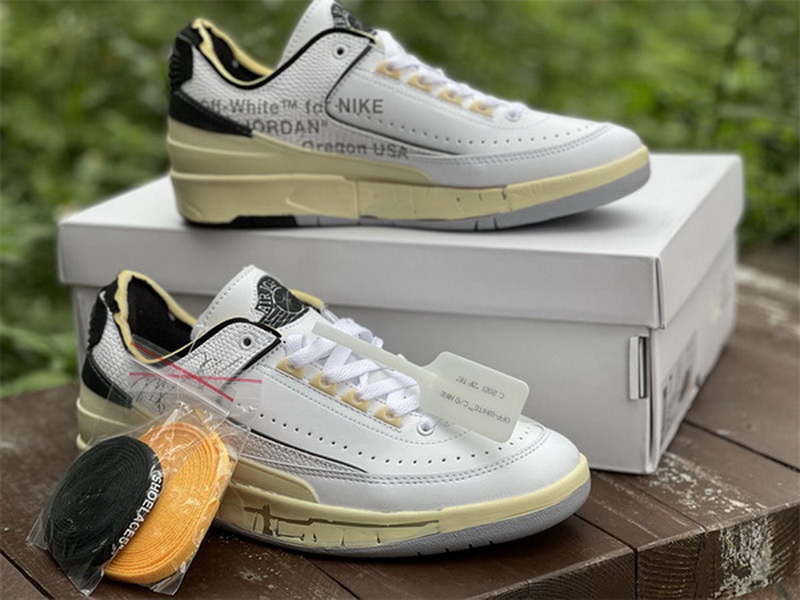 Authentic OFF-WHITE x Air Jordan 2 Low White Black