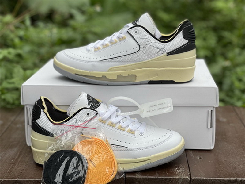 Authentic OFF-WHITE x Air Jordan 2 Low White Black