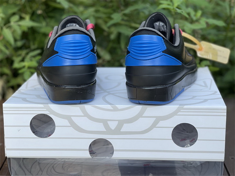 Authentic Off-White x Air Jordan 2 Low Black Blue (with correct boxes)