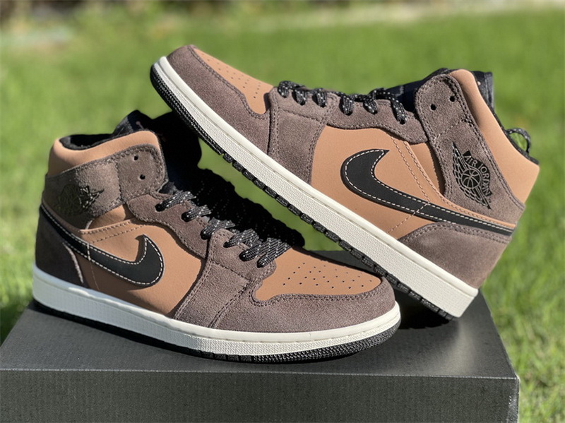  Authentic Air Jordan 1 Mid Brown