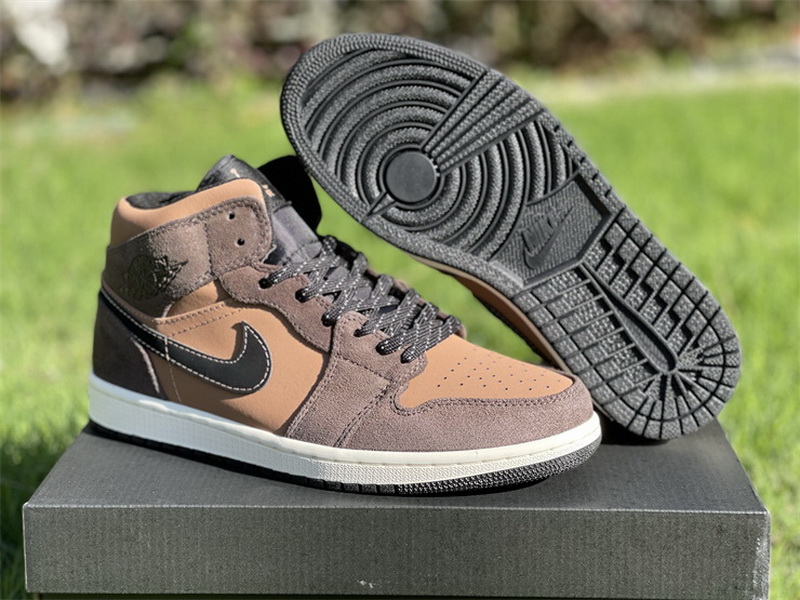  Authentic Air Jordan 1 Mid Brown