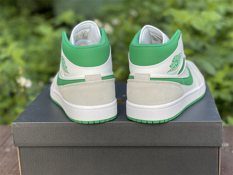 Authentic Air Jordan 1 Mid White Green