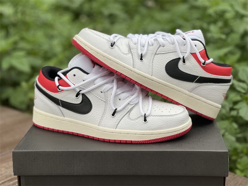 Authentic Air Jordan 1 Low White Red