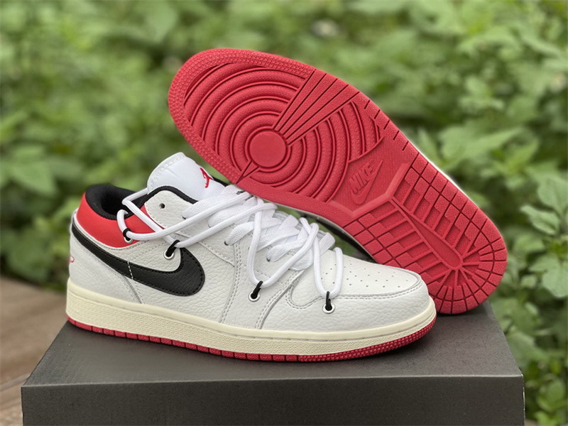 Authentic Air Jordan 1 Low White Red