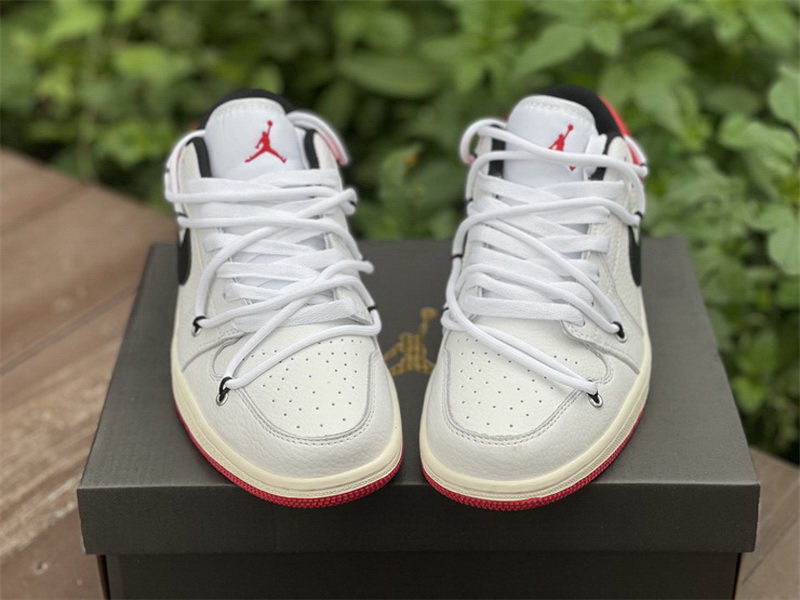 Authentic Air Jordan 1 Low White Red