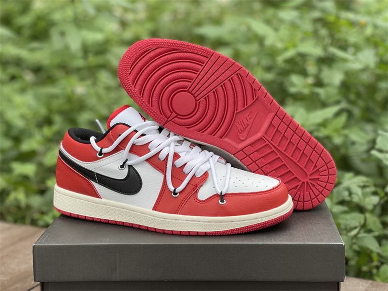 Authentic Air Jordan 1 Low Red White