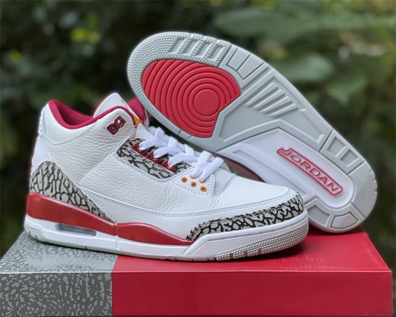 Authentic Air Jordan 3 Retro Cardinal Red