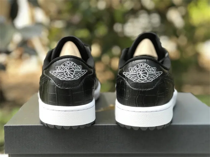 Authentic Air Jordan 1 Low Golf “Black Croc”