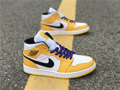 Authentic Air Jordan 1 Mid  Lakers