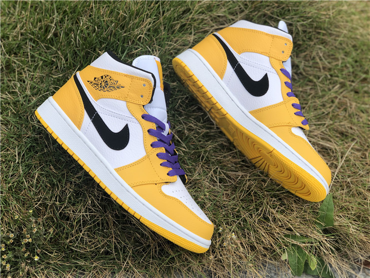 Authentic Air Jordan 1 Mid  Lakers