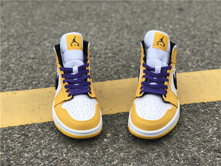 Authentic Air Jordan 1 Mid  Lakers