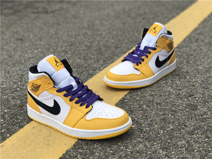 Authentic Air Jordan 1 Mid  Lakers