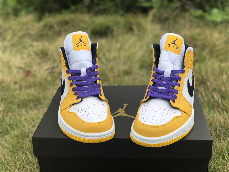 Authentic Air Jordan 1 Mid  Lakers