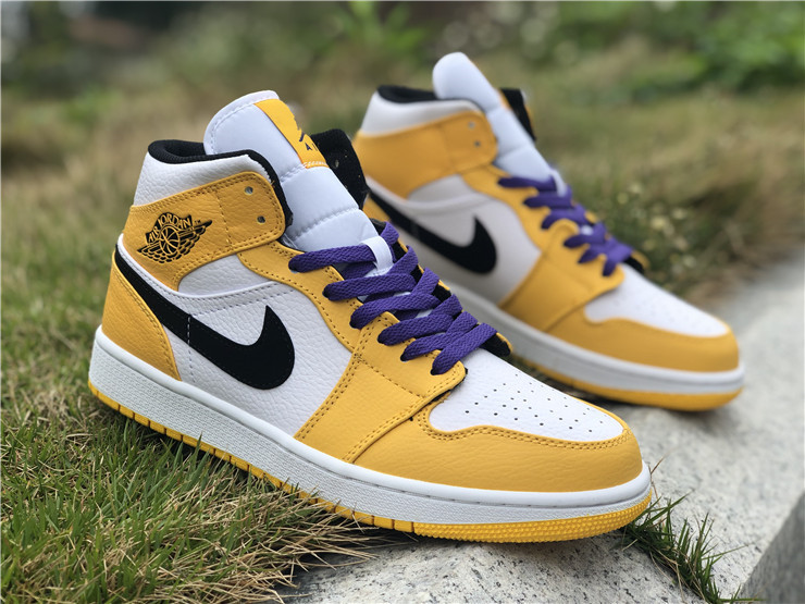 Authentic Air Jordan 1 Mid  Lakers