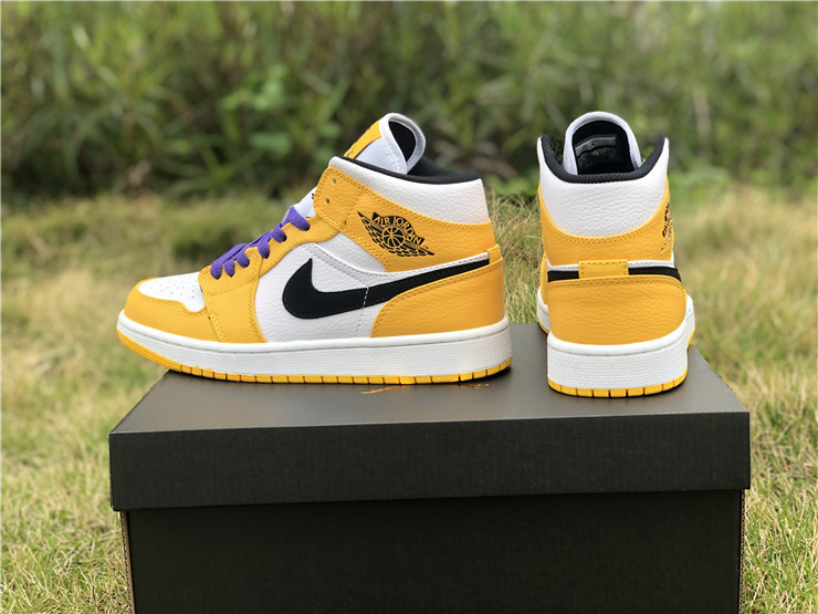 Authentic Air Jordan 1 Mid  Lakers