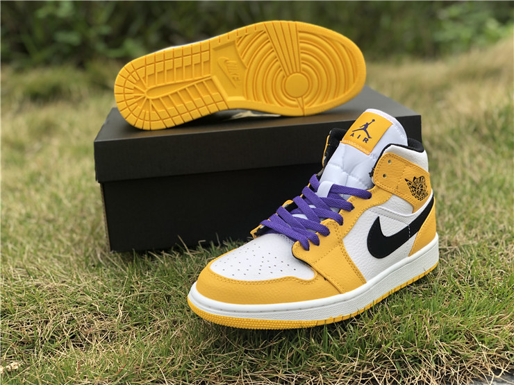 Authentic Air Jordan 1 Mid  Lakers