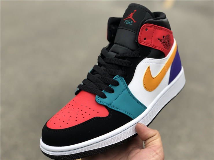 Authentic Nike Air Jordan 1 Mid  Multi-Color GS Shoes-LY