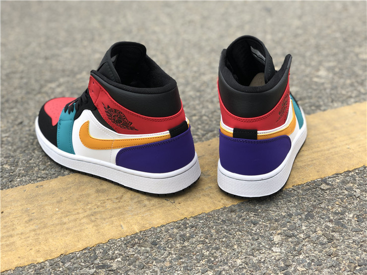 Authentic Nike Air Jordan 1 Mid  Multi-Color GS Shoes-LY