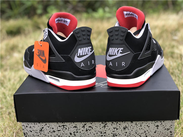 Authentic Air Jordan 4 Bred 2019