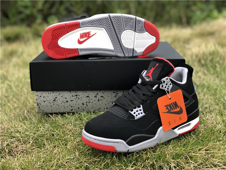 Authentic Air Jordan 4 Bred 2019