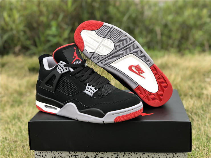 Authentic Air Jordan 4 Bred 2019