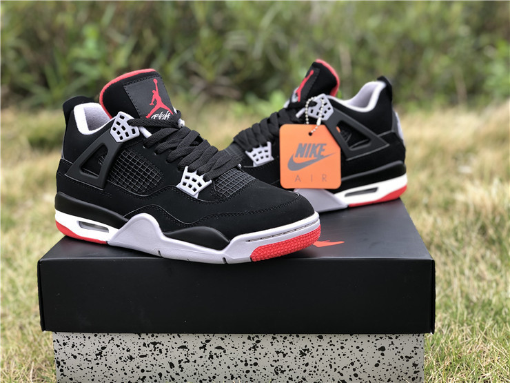 Authentic Air Jordan 4 Bred 2019