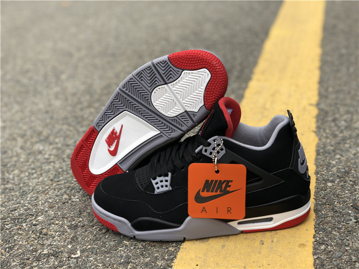 Authentic Air Jordan 4 Bred 2019