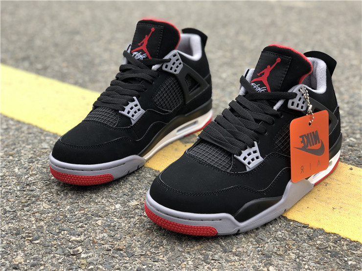 Authentic Air Jordan 4 Bred 2019